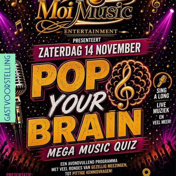 Pop Your Brain Mega Music Quiz @ d'Rentmeester 2026-11-14