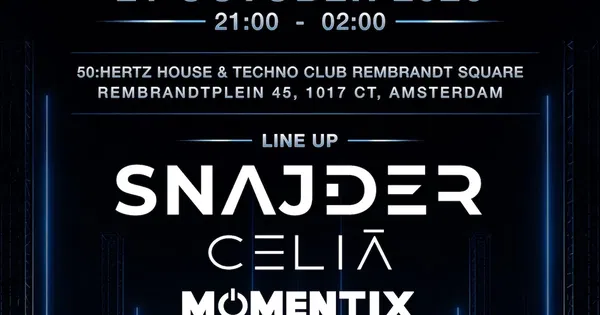 SNAJDER @ 50:HERTZ House & Techno Club Rembrandt Square 2026-10-21