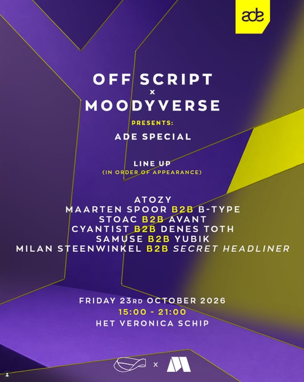 Off Script x Moodyverse @ Veronicaschip Evenementenlokatie 2026-10-23