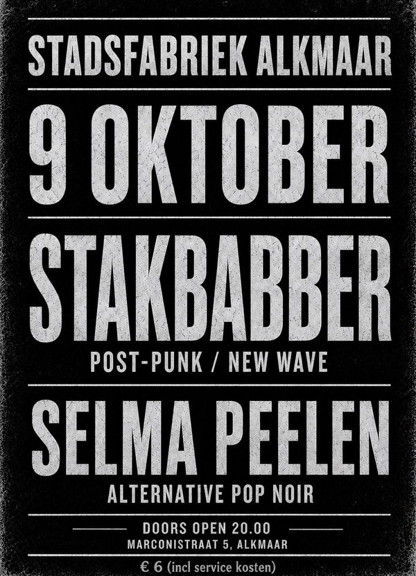 Stadsfabriek Live: Selma Peelen & Stakbabber