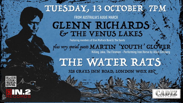 Glenn Richards & The Venus Lakes @ The Water Rats 2026-10-13
