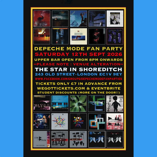 DEPECHE MODE FAN PARTY @ The Star In Shoreditch 2026-09-12